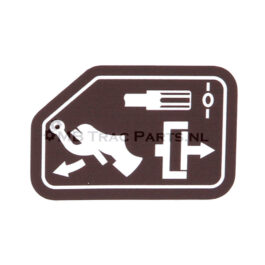 Sticker startblokkering, bruin